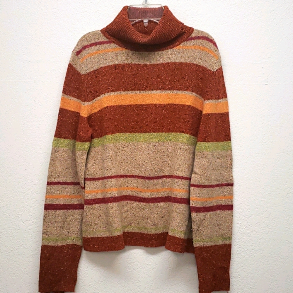 LOFT boho wool silk nylon sweater EUC Large